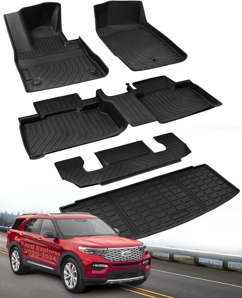 2021 ford explorer accessories Bulan 1 for Ford Explorer Floor Mats     , Custom Fit  Row  All-Weather Floor Mats, Only Fits  Passenger Models W/Bucket Seat for Ford