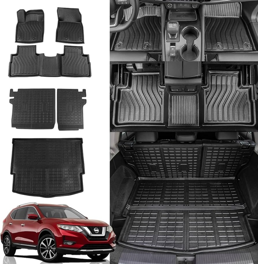 2021 nissan rogue accessories Bulan 1 Rongtaod Floor Mats Compatible with - Nissan Rogue Trunk Mat Cargo  Mat Cargo Liner Back Seat Cover Protector  Nissan Rogue Accessories
