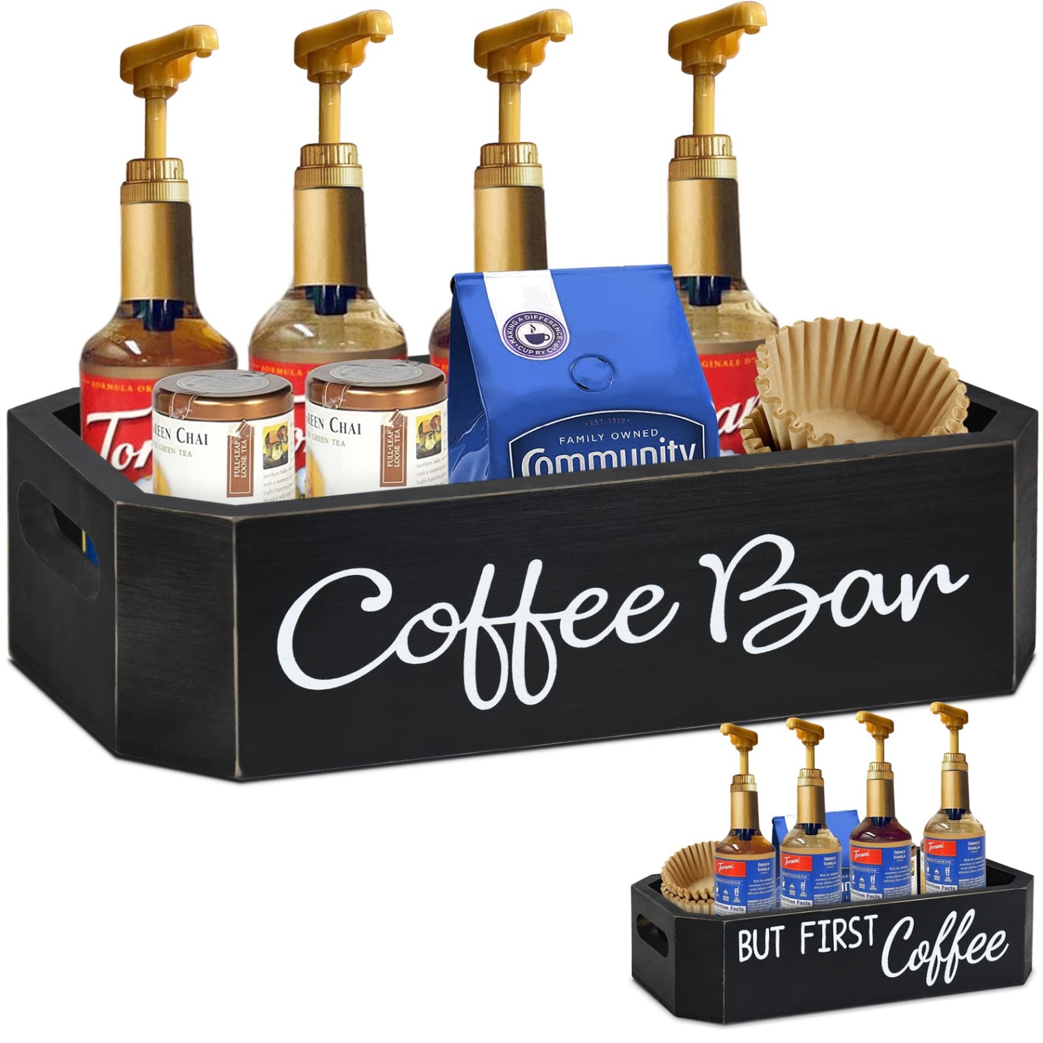accessories for coffee bar Bulan 2 Coffee Station Organizer, Countertop Coffee Bar Accessories and Storage,  Coffee Pod Holder Storage Bin Box Organizer Coffee Bar Organizer for Coffee