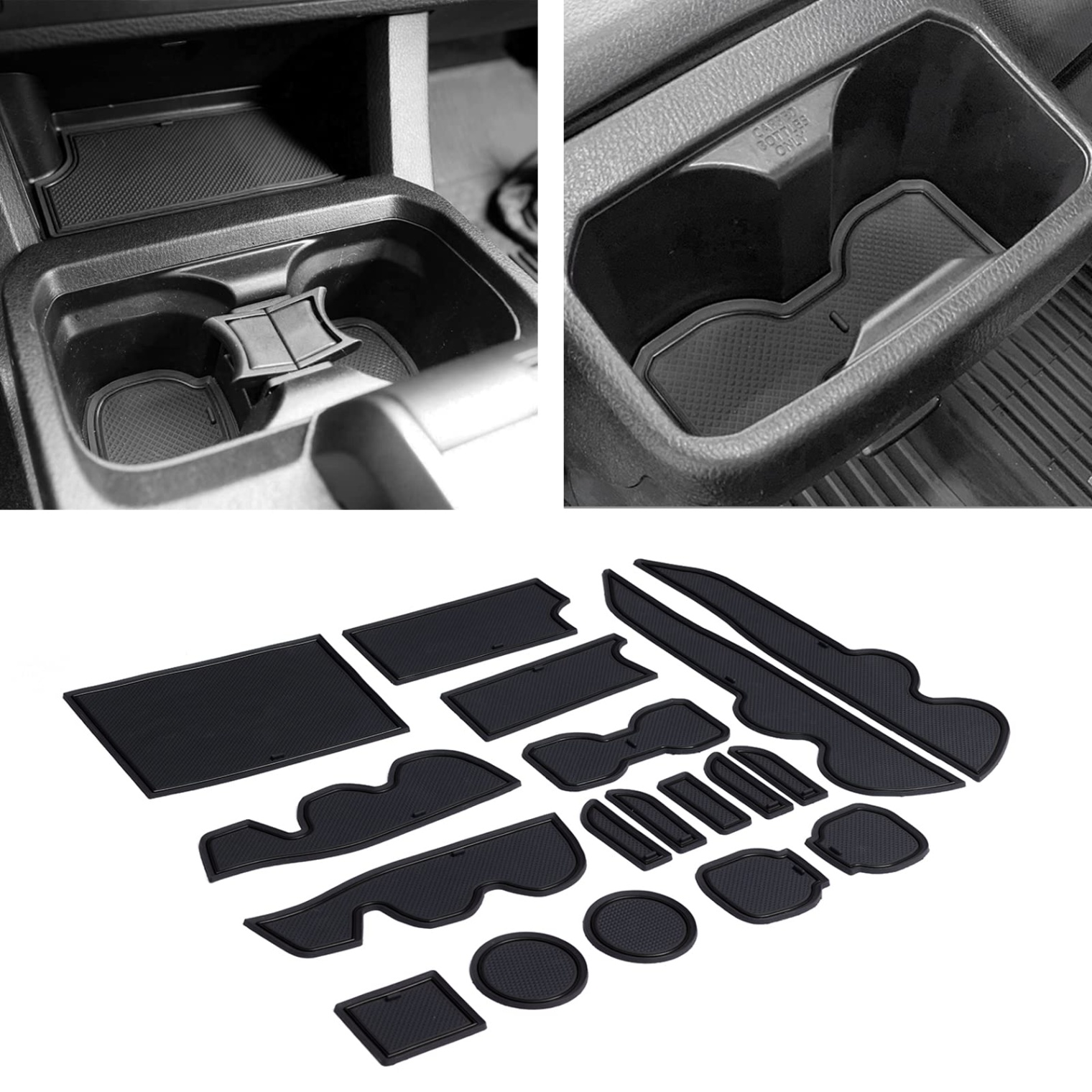 accessories toyota tacoma 2016 Bulan 3 JDMCAR Compatible with Toyota Tacoma Accessories - Premium Cup  Holder, Console, and Door Pocket Inserts Kit (Double Cab,Solid Black)