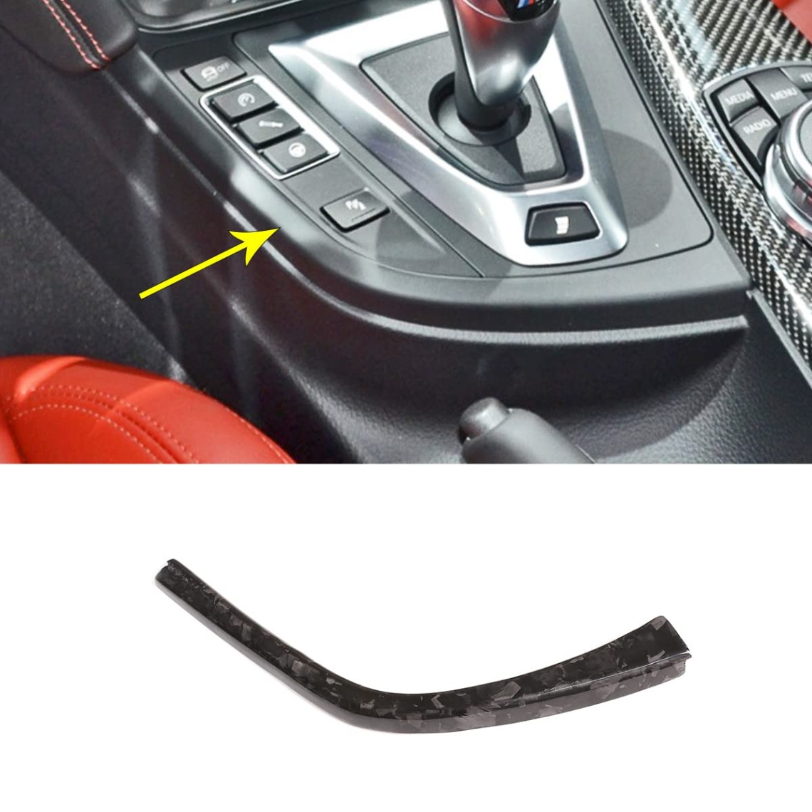 bmw m4 accessories Bulan 5 Real Carbon Fiber Interior Accessories Fit for BMW F F M M 20-  LHD Car Gear Shift Panel Side L Shape Trim Strips Protection Frame Cover