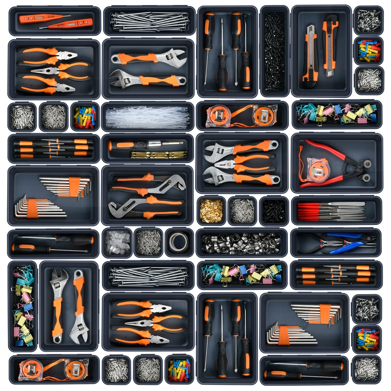 tool box accessories Niche Utama Home 【𝟯𝟮𝗣𝗖𝗦】A-LUGEI Tool Box Organizer Tray Divider Set, Desk Drawer  Organizer, Garage Organization and Storage Toolbox Accessories for Rolling  Tool Chest